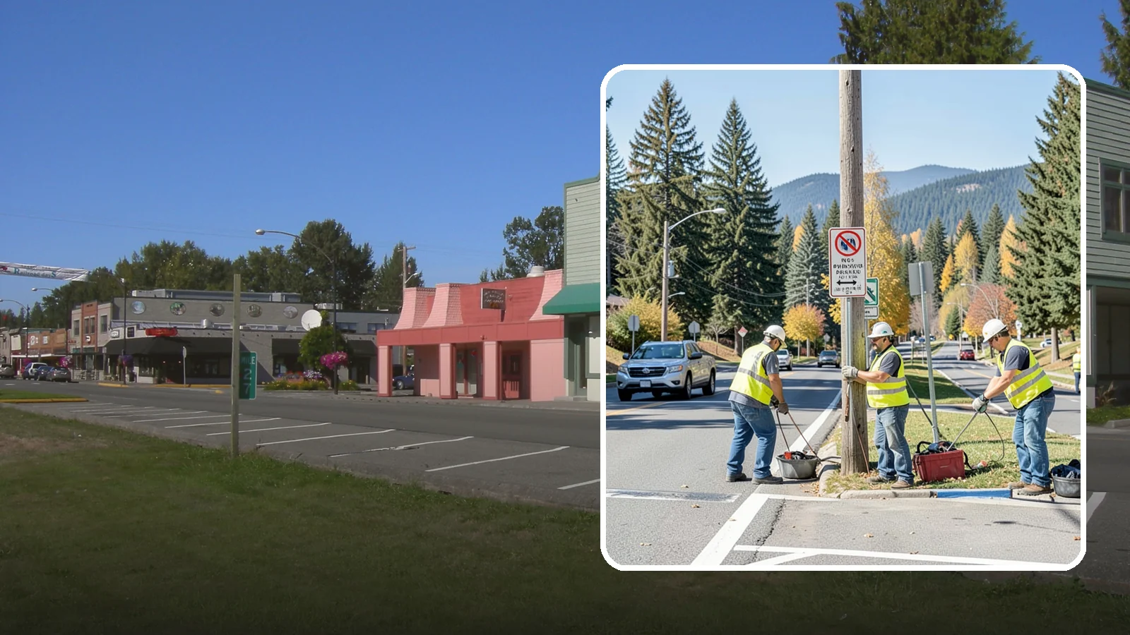 No Parking Sign Installation in Snoqualmie, King County, WA - Installation of regulatory no-parking and restricted-parking signs to support enforcement and clear-zone access.
