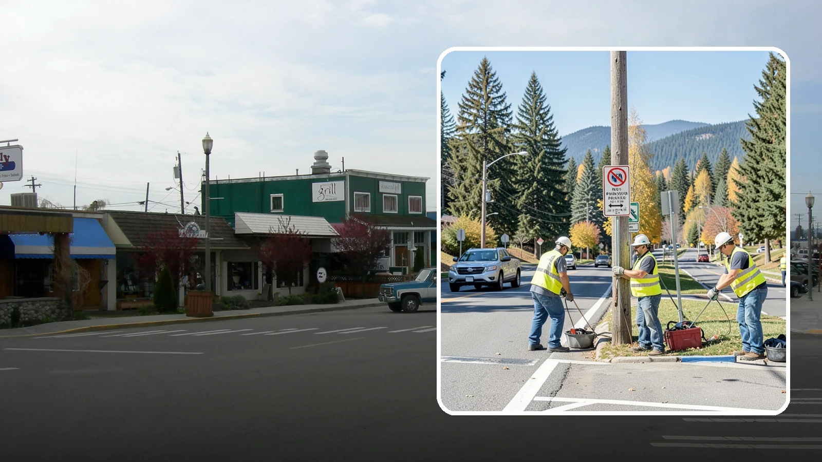 No Parking Sign Installation in Stanwood, Snohomish County, WA - Installation of regulatory no-parking and restricted-parking signs to support enforcement and clear-zone access.