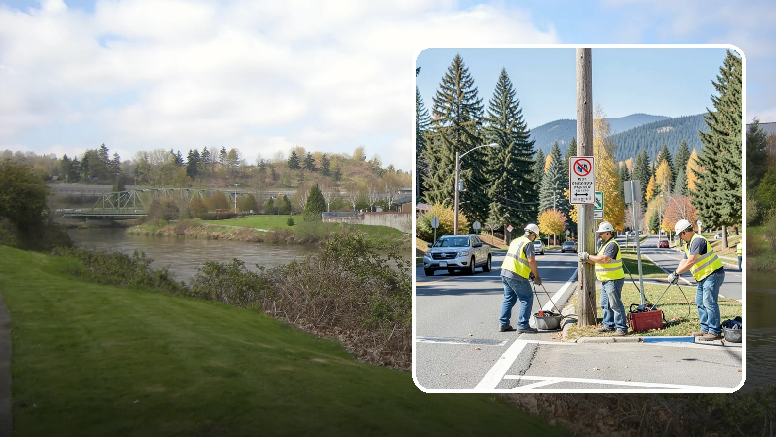 No Parking Sign Installation in Tukwila, King County, WA - Installation of regulatory no-parking and restricted-parking signs to support enforcement and clear-zone access.