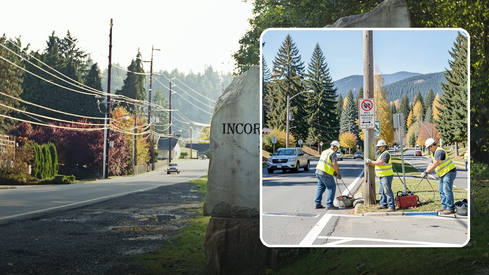 No Parking Sign Installation in Wilkeson, Pierce County, WA - Installation of regulatory no-parking and restricted-parking signs to support enforcement and clear-zone access.