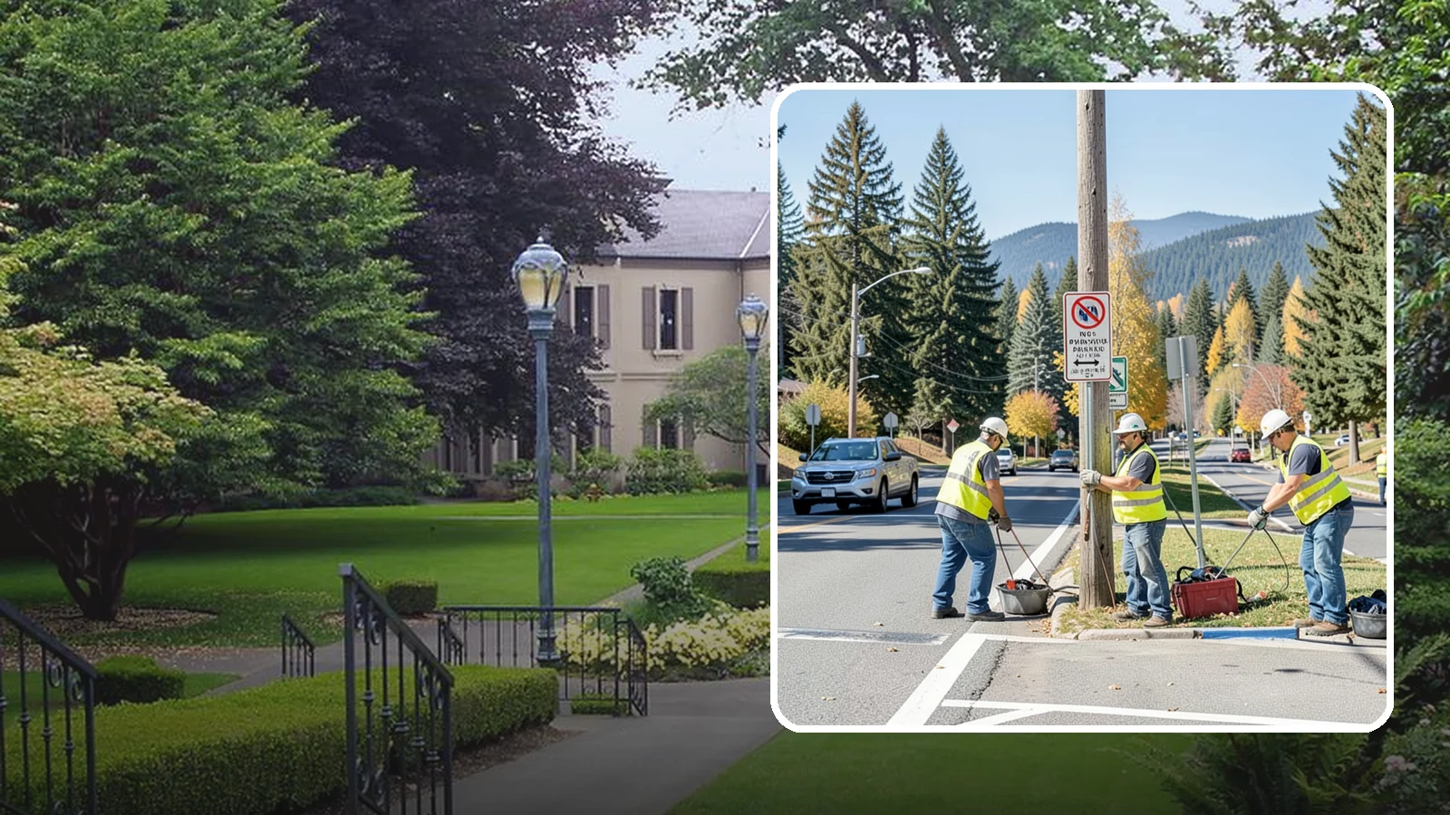 No Parking Sign Installation in Woodinville, King County, WA - Installation of regulatory no-parking and restricted-parking signs to support enforcement and clear-zone access.