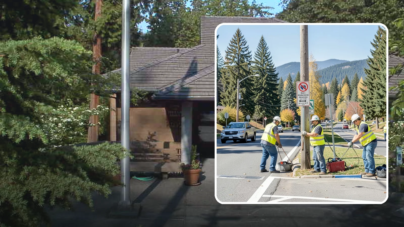 No Parking Sign Installation in Yarrow Point, King County, WA - Installation of regulatory no-parking and restricted-parking signs to support enforcement and clear-zone access.