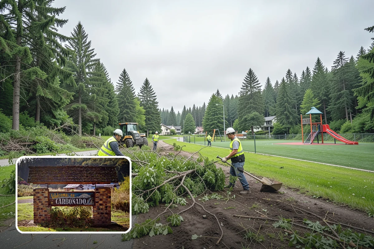 Open Space Mowing in Carbonado, Pierce County, WA - Reduces fire fuel loads across open parcels