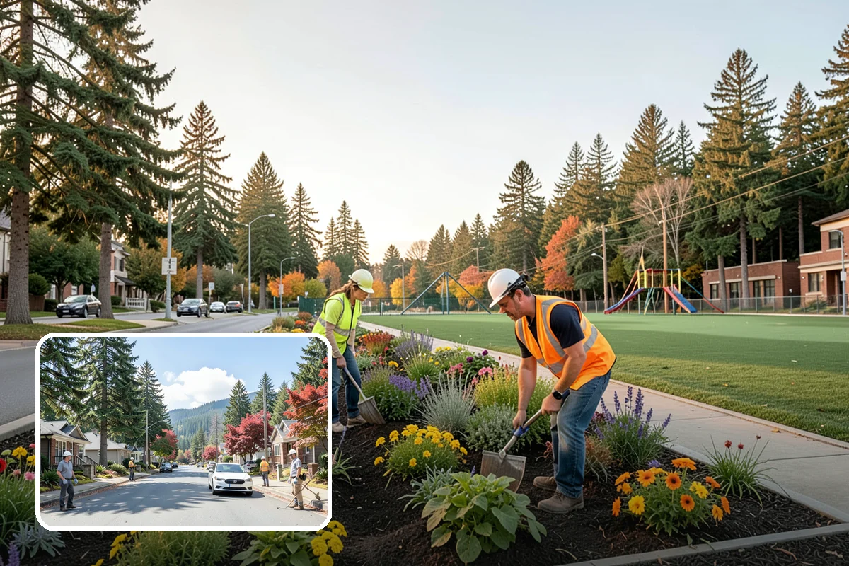 Open Space Mowing in Hunts Point, King County, WA - Reduces fire fuel loads across open parcels