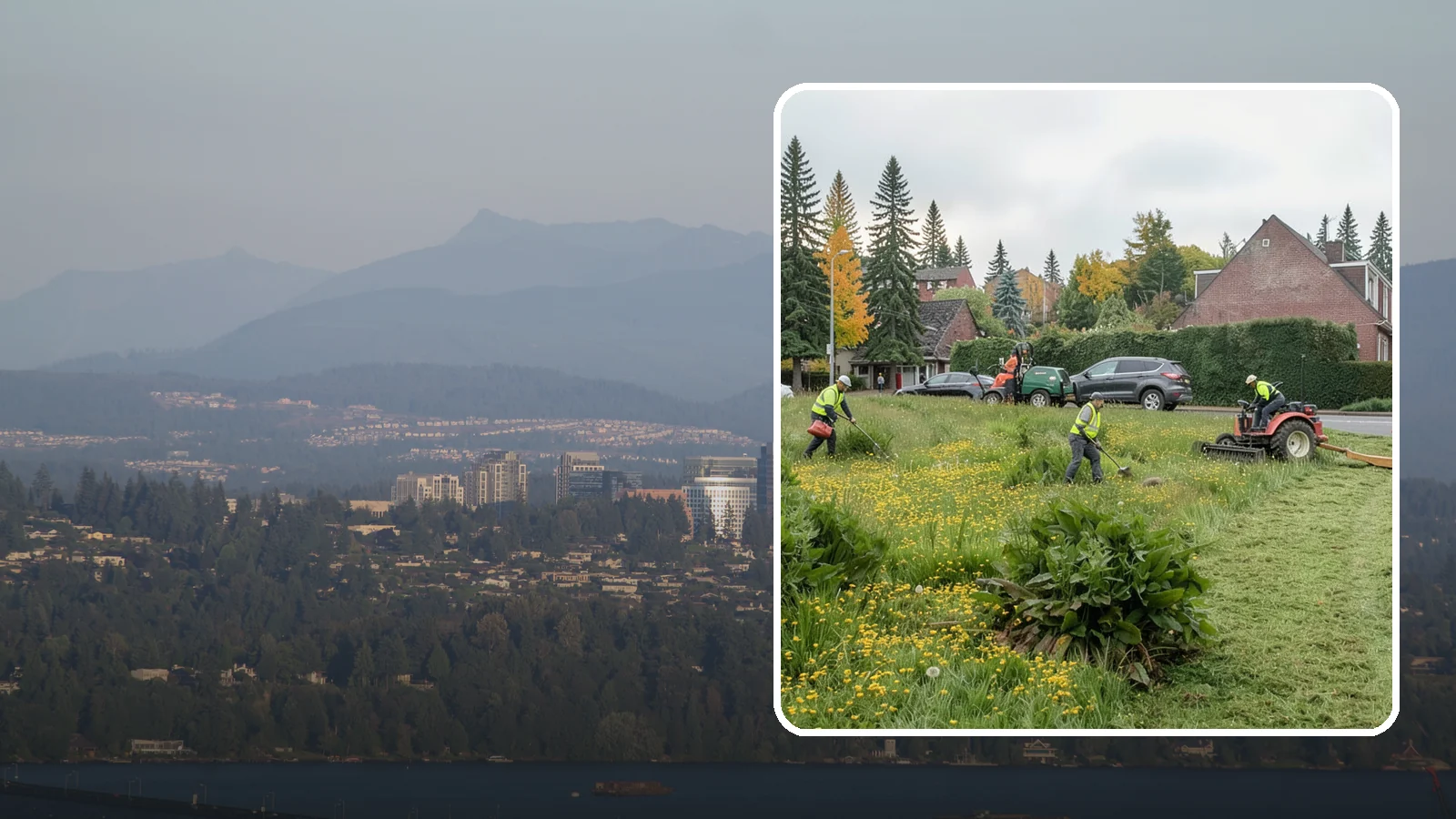 Open Space Mowing in Medina, King County, WA - Scheduled mowing of meadows, fields, and open-space parcels for access, safety, and fire fuel reduction.
