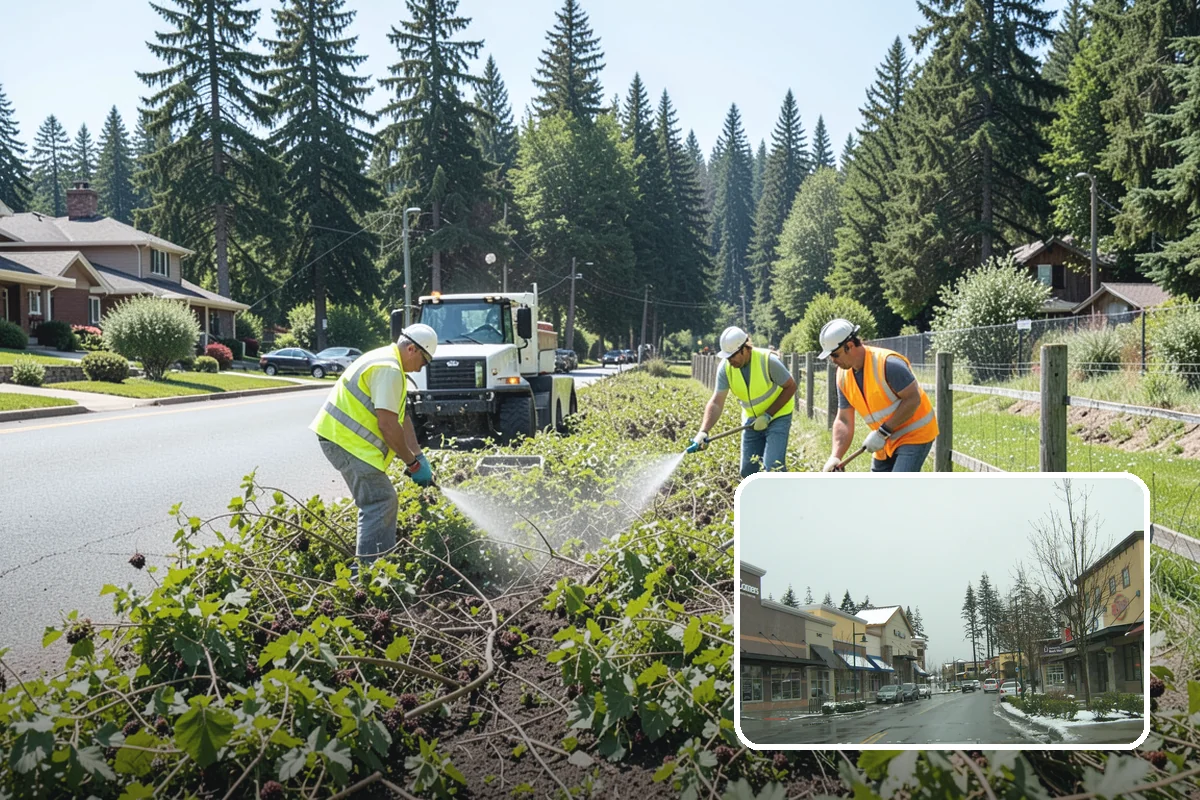 Open Space Mowing in Mill Creek, Snohomish County, WA - Reduces fire fuel loads across open parcels