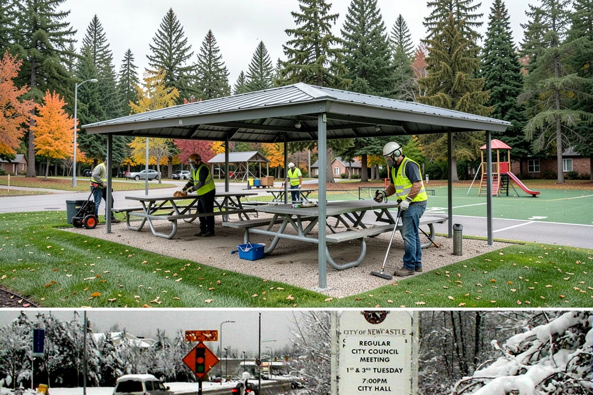 Open Space Mowing in Newcastle, King County, WA - Open-space mowing is timed to management-plan windows, with fuel-reduction cuts concentrated before the dry summer fire season.