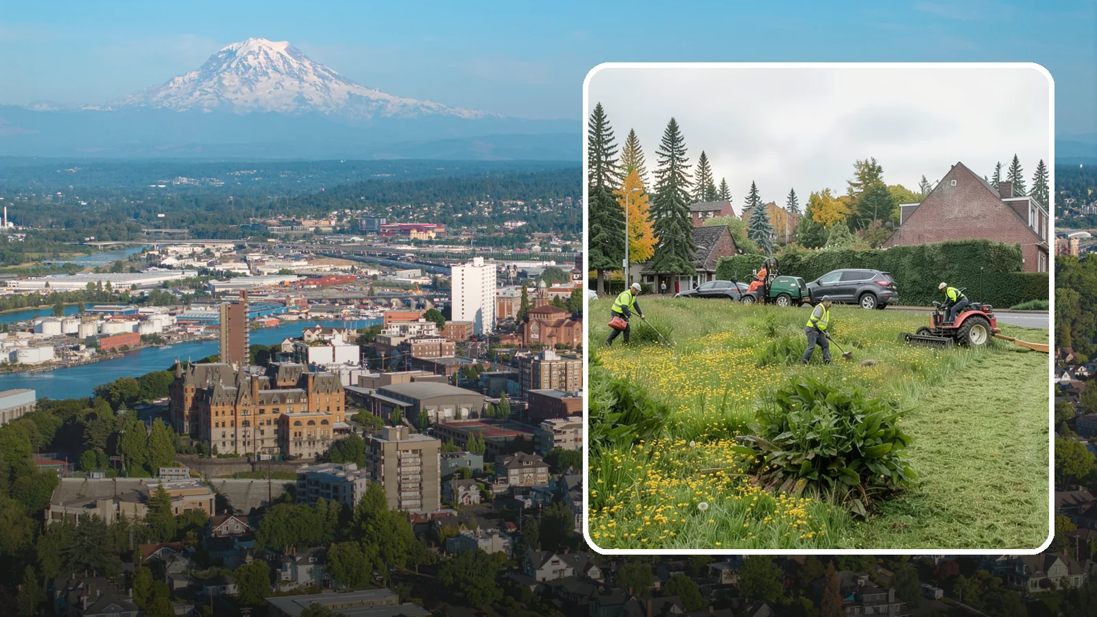 Open Space Mowing in Tacoma, Pierce County, WA - Scheduled mowing of meadows, fields, and open-space parcels for access, safety, and fire fuel reduction.