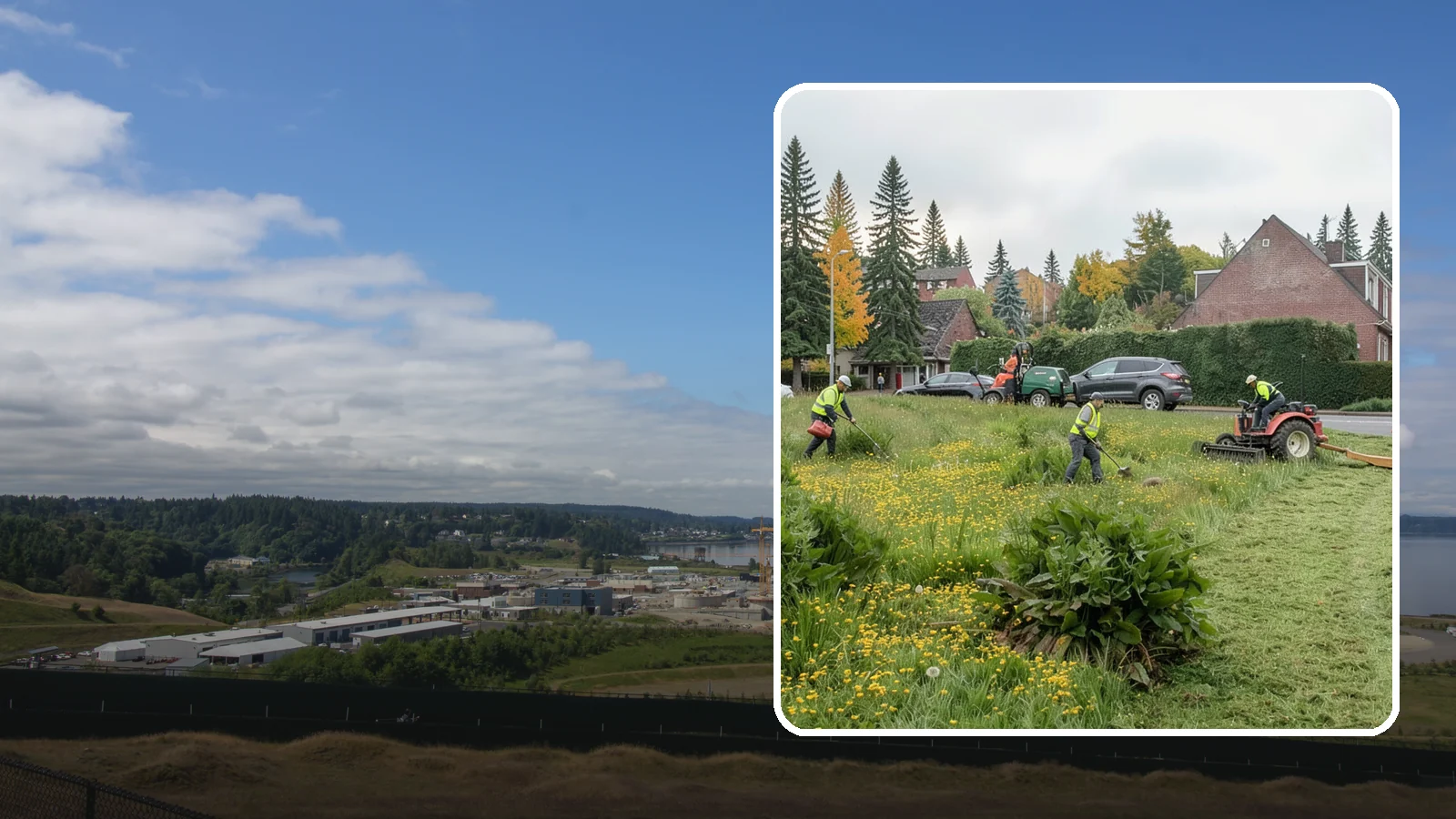 Open Space Mowing in University Place, Pierce County, WA - Scheduled mowing of meadows, fields, and open-space parcels for access, safety, and fire fuel reduction.