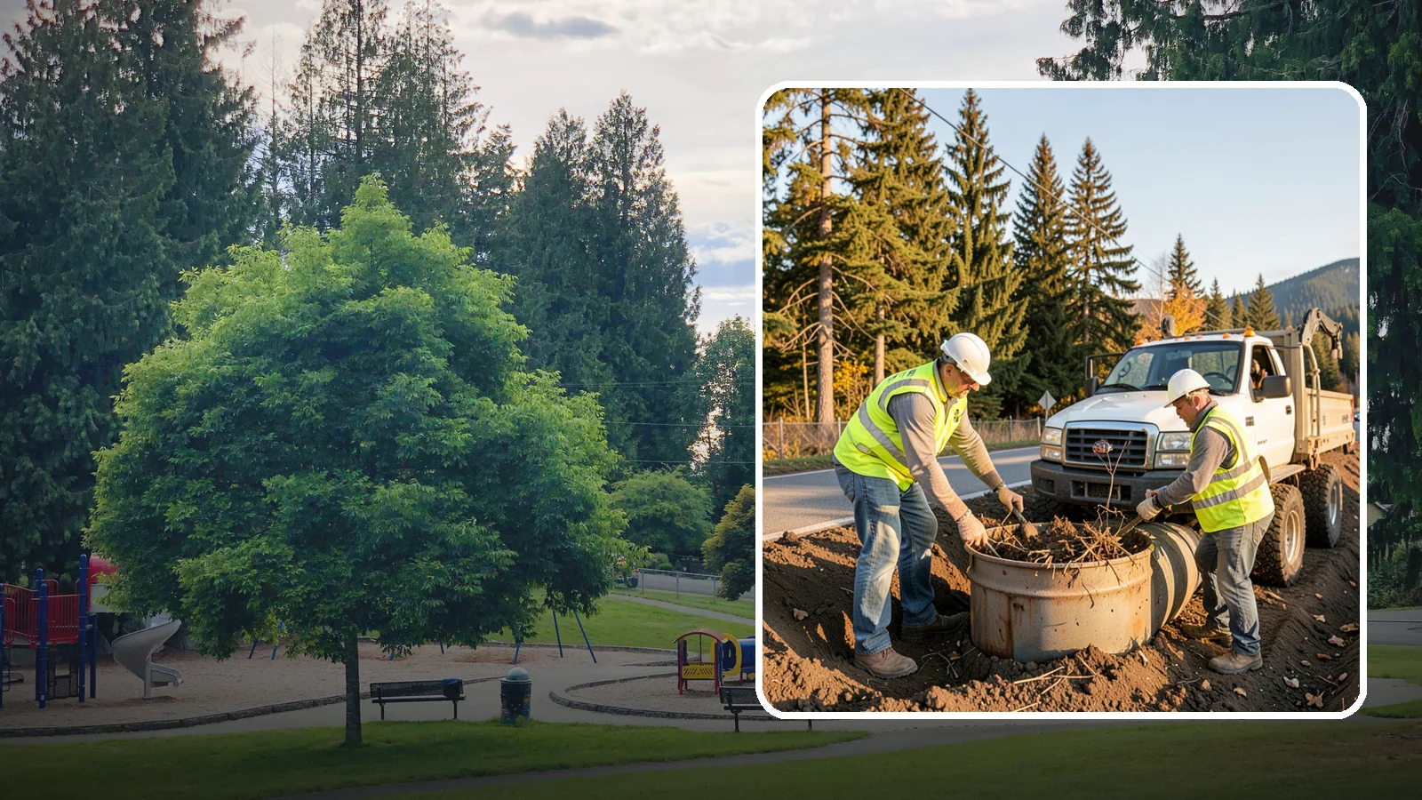 Outfall Maintenance in Bonney Lake, Pierce County, WA - Inspection and clearing of stormwater outfalls to maintain flow and detect illicit discharges.