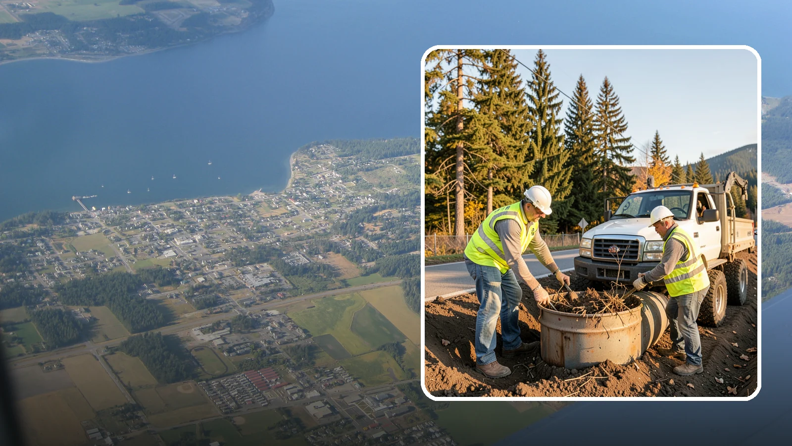 Outfall Maintenance in Coupeville, Island County, WA - Inspection and clearing of stormwater outfalls to maintain flow and detect illicit discharges.