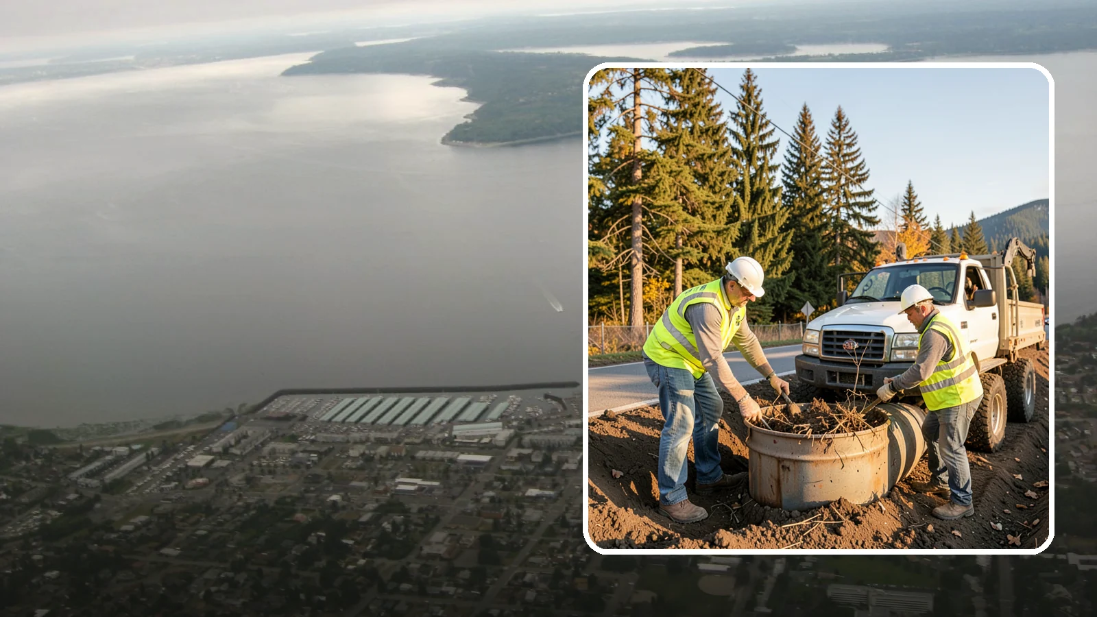 Outfall Maintenance in Des Moines, King County, WA - Inspection and clearing of stormwater outfalls to maintain flow and detect illicit discharges.