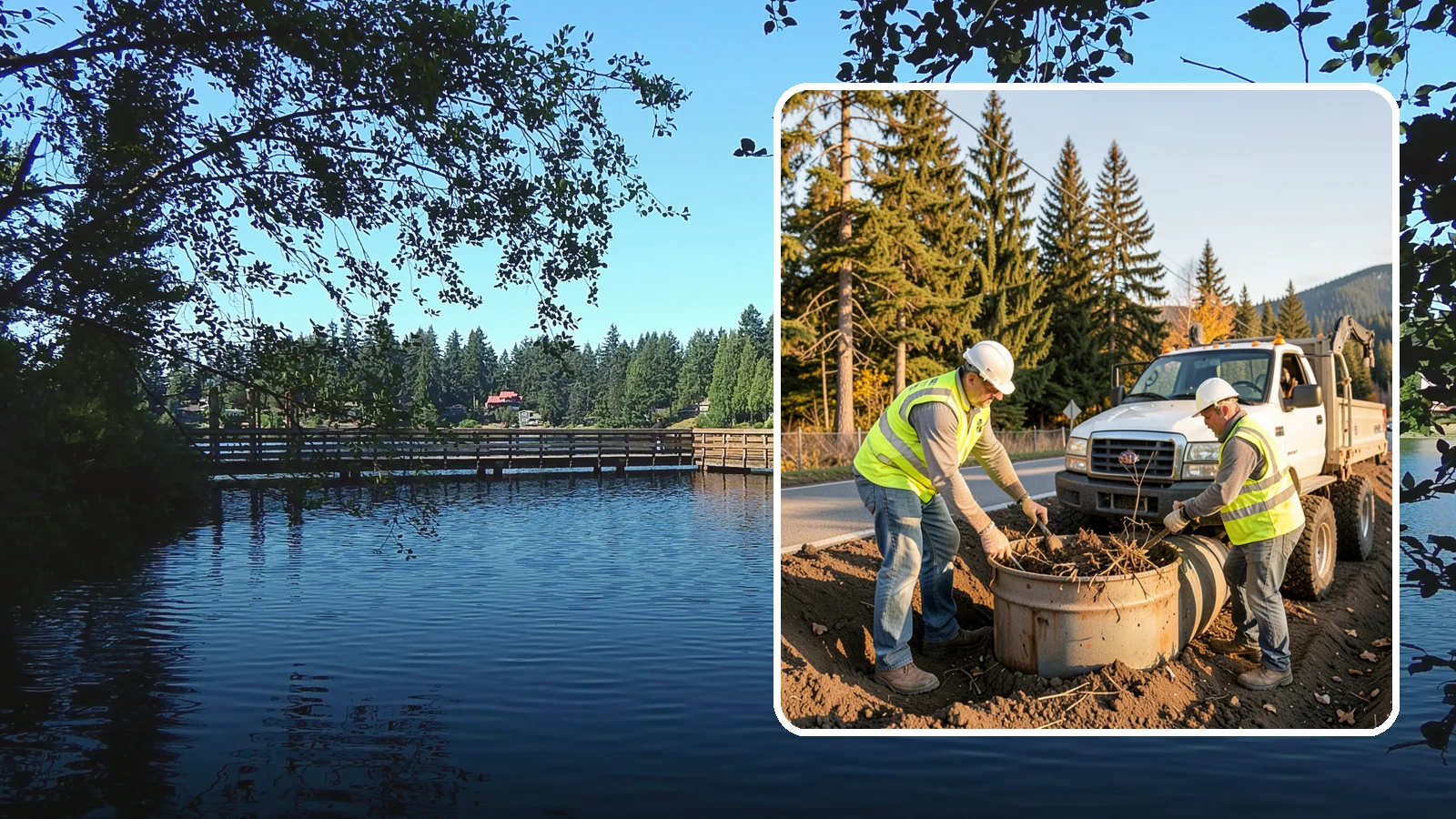 Outfall Maintenance in Federal Way, King County, WA - Inspection and clearing of stormwater outfalls to maintain flow and detect illicit discharges.