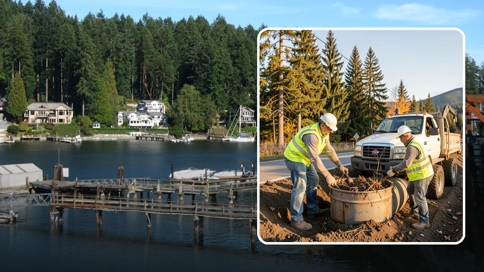 Outfall Maintenance in Gig Harbor, Pierce County, WA - Inspection and clearing of stormwater outfalls to maintain flow and detect illicit discharges.