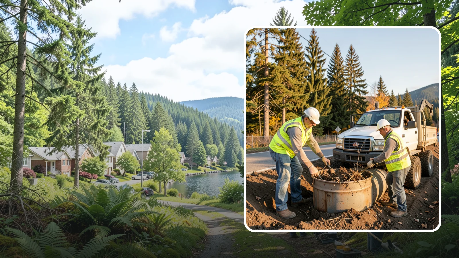 Outfall Maintenance in Lake Forest Park, King County, WA - Inspection and clearing of stormwater outfalls to maintain flow and detect illicit discharges.