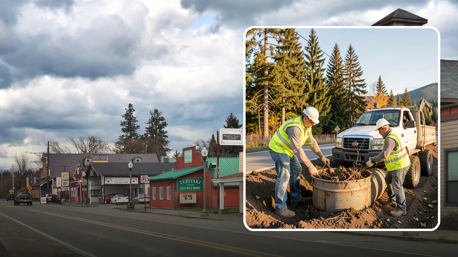 Outfall Maintenance in Roy, Pierce County, WA - Inspection and clearing of stormwater outfalls to maintain flow and detect illicit discharges.