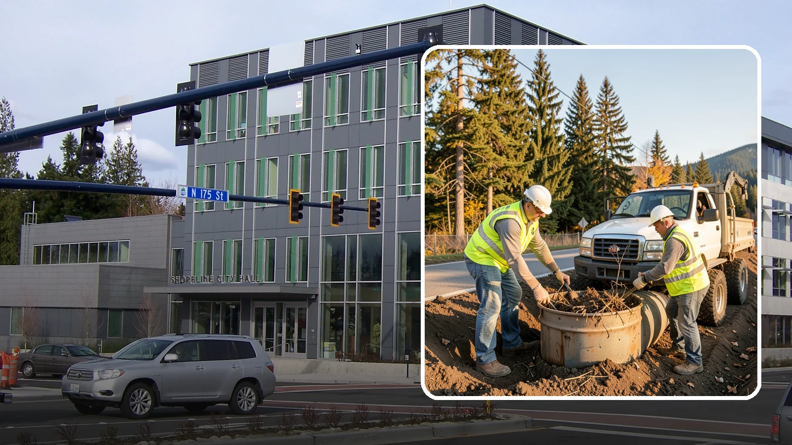 Outfall Maintenance in Shoreline, King County, WA - Inspection and clearing of stormwater outfalls to maintain flow and detect illicit discharges.
