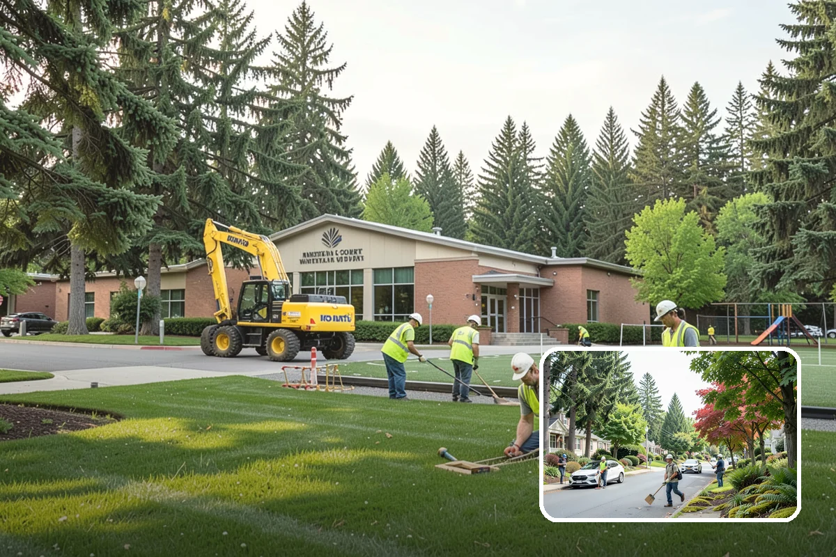 Park Fence Installation in Beaux Arts Village, King County, WA - Defines park boundaries and protects sensitive landscaping