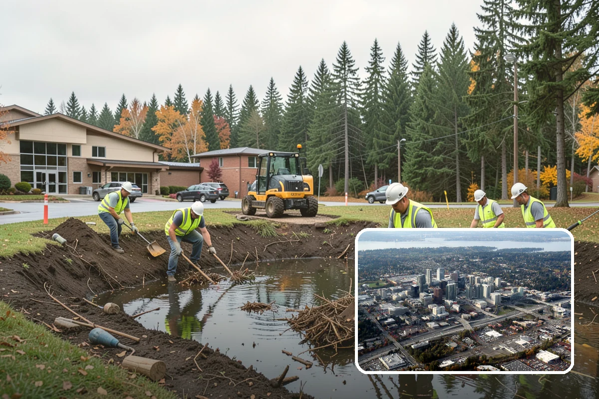 Park Fence Installation in Bellevue, King County, WA - Defines park boundaries and protects sensitive landscaping
