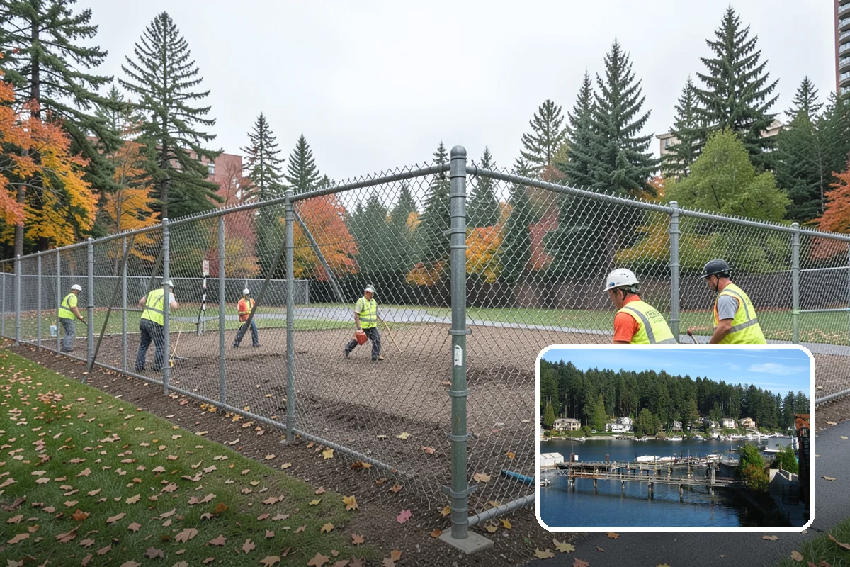 Park Fence Installation in Gig Harbor, Pierce County, WA - Defines park boundaries and protects sensitive landscaping