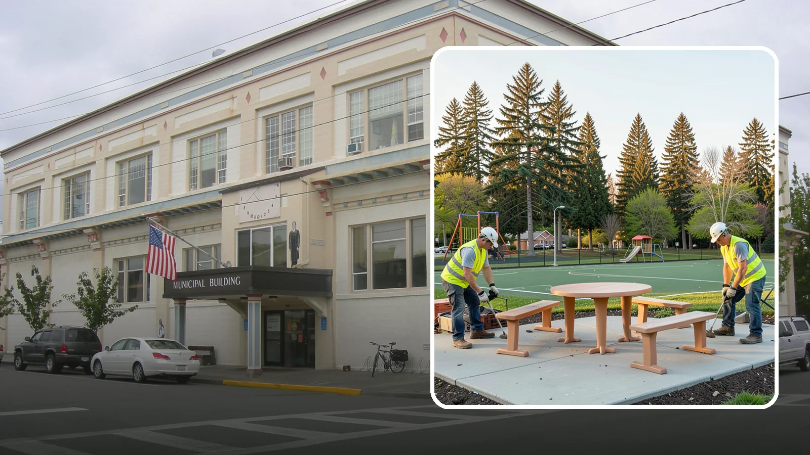 Park Furniture Installation in Anacortes, Skagit County, WA - Installation of benches, tables, receptacles, and site amenities with proper anchoring and ADA clearances.