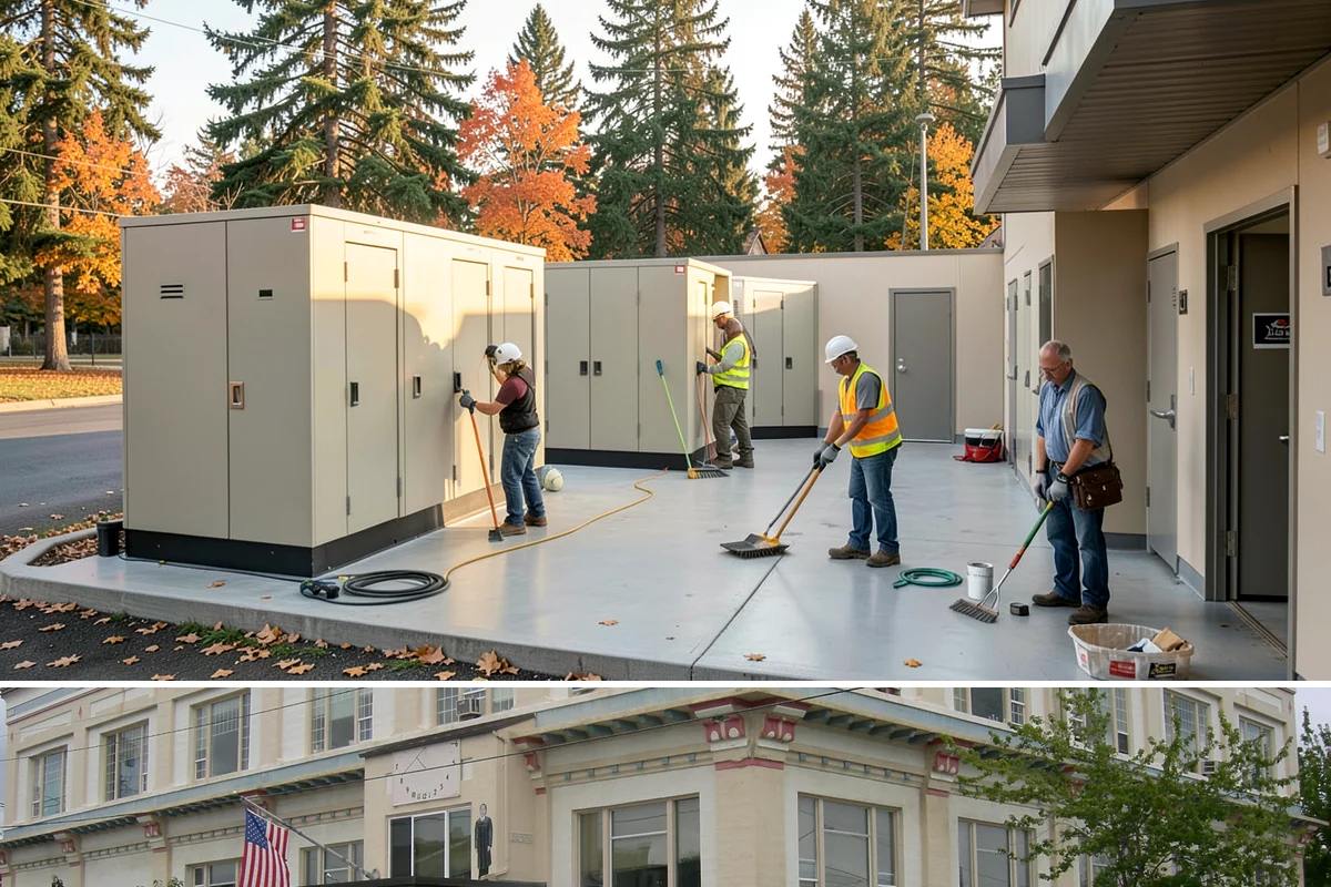 Park Furniture Installation in Anacortes, Skagit County, WA - Furniture installation proceeds year-round, though footing and concrete work is easier during drier conditions.
