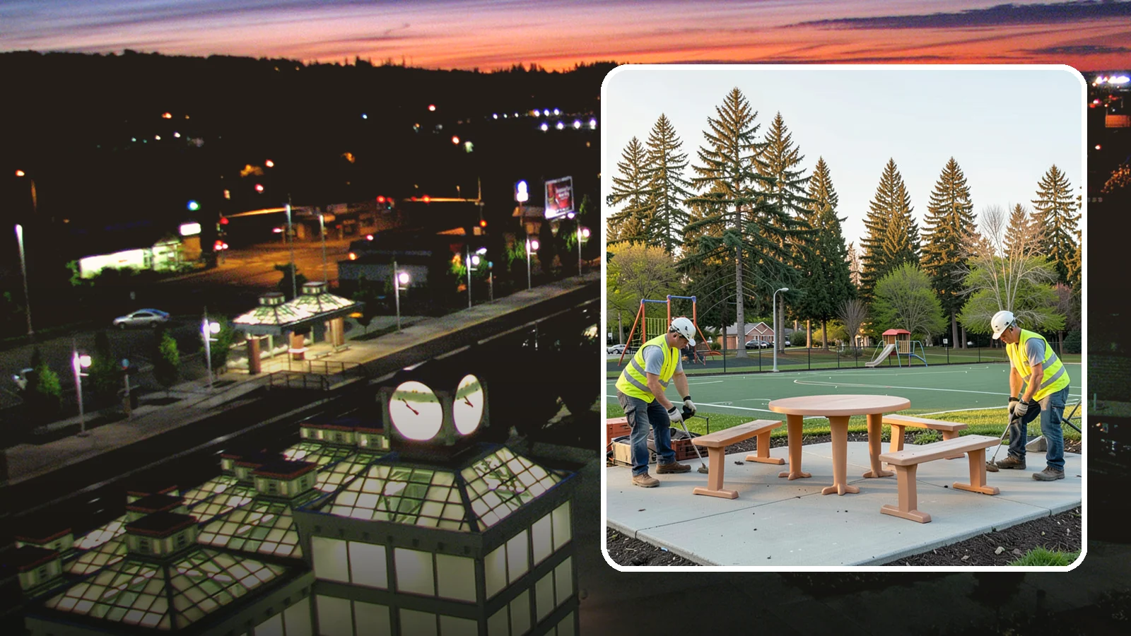 Park Furniture Installation in Auburn, King County, WA - Installation of benches, tables, receptacles, and site amenities with proper anchoring and ADA clearances.