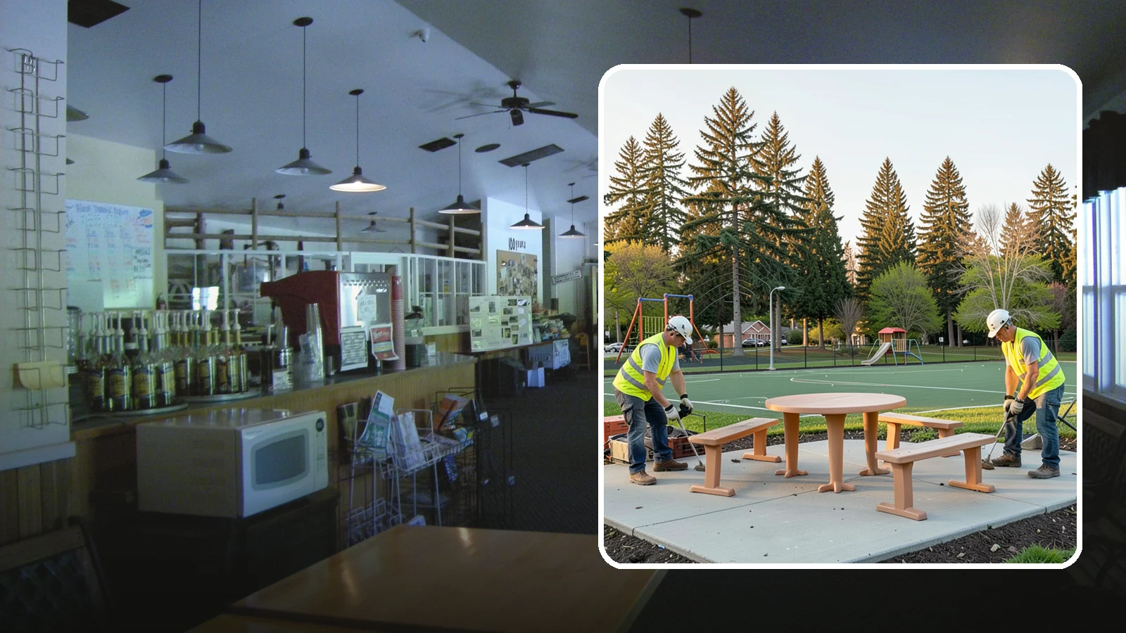 Park Furniture Installation in Black Diamond, King County, WA - Installation of benches, tables, receptacles, and site amenities with proper anchoring and ADA clearances.