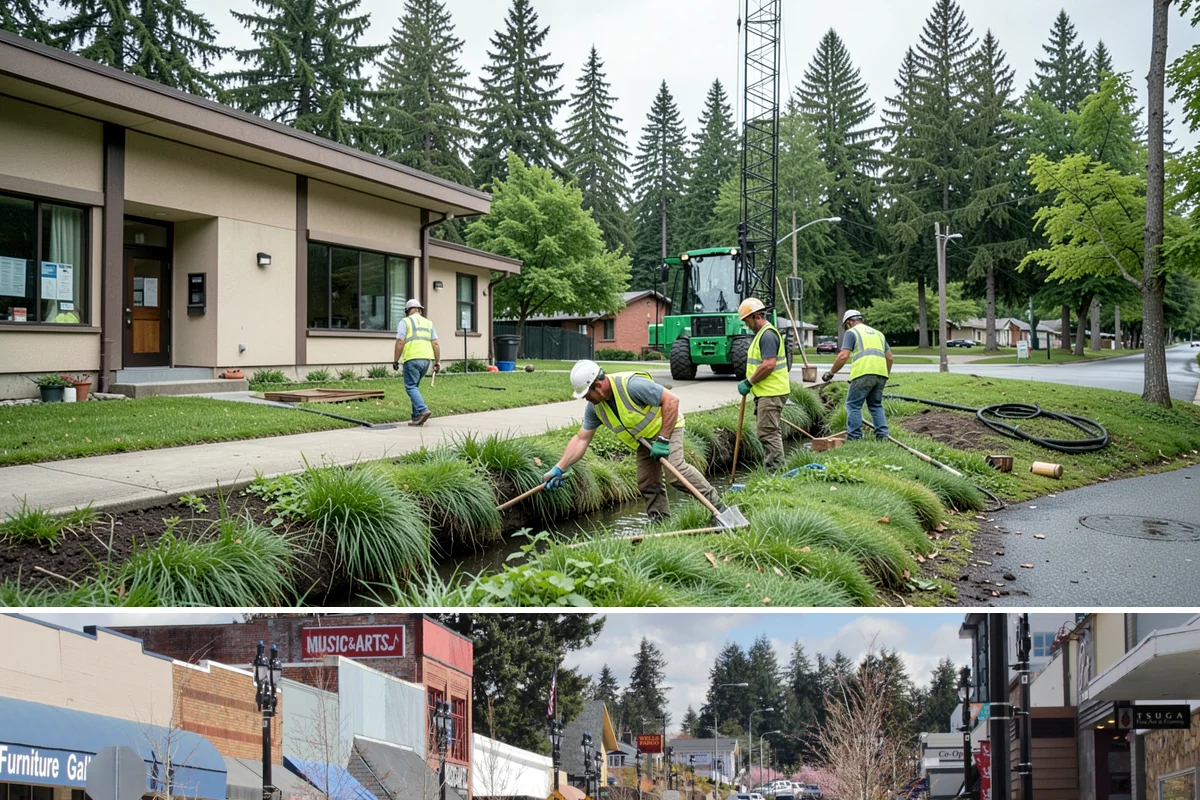 Park Furniture Installation in Bothell, King County, WA - Furniture installation proceeds year-round, though footing and concrete work is easier during drier conditions.