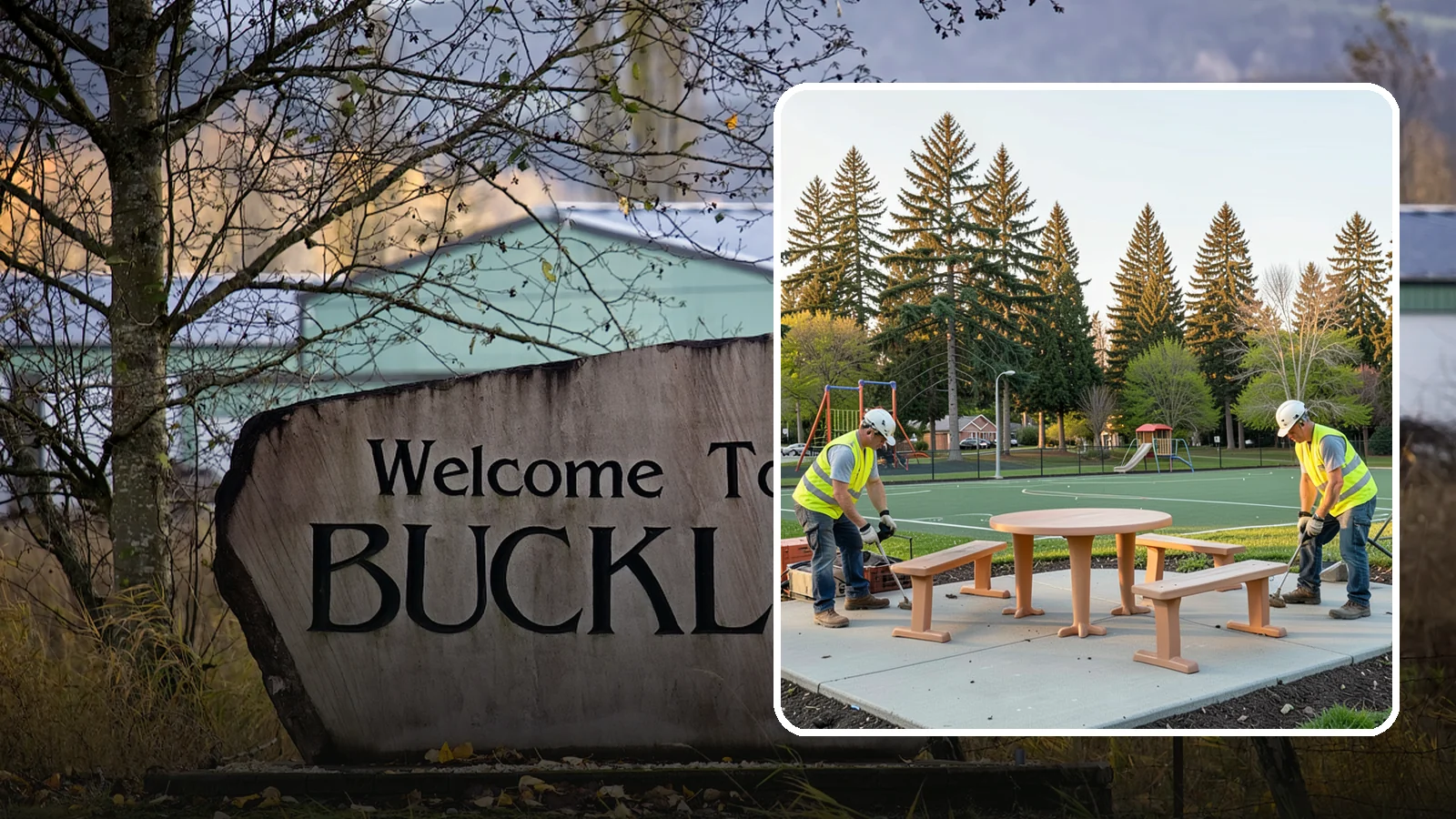 Park Furniture Installation in Buckley, Pierce County, WA - Installation of benches, tables, receptacles, and site amenities with proper anchoring and ADA clearances.