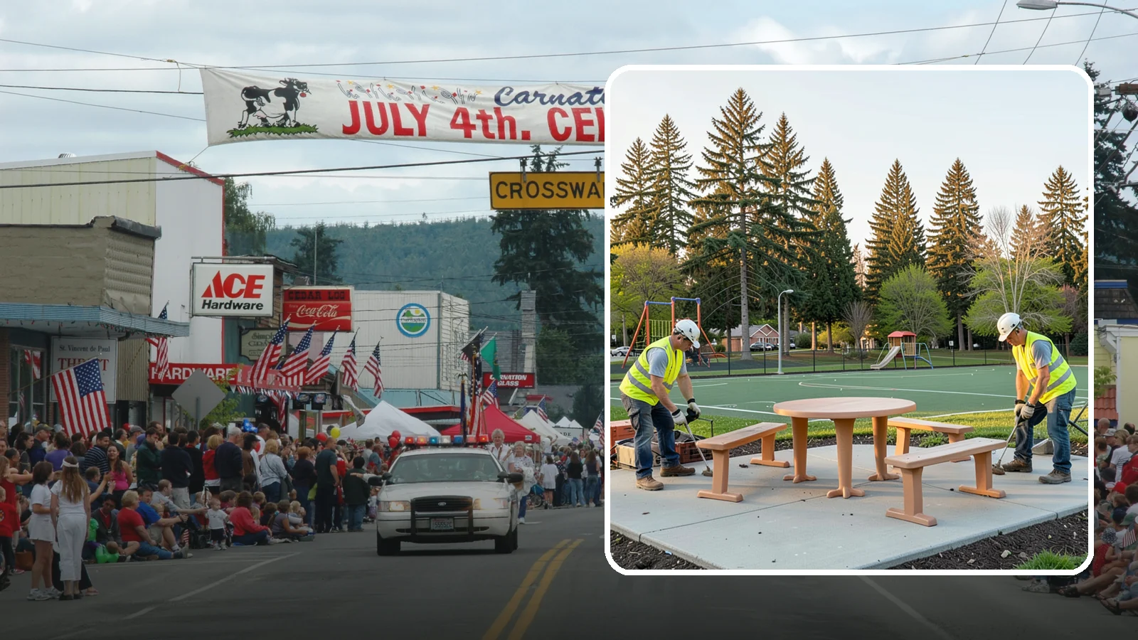 Park Furniture Installation in Carnation, King County, WA - Installation of benches, tables, receptacles, and site amenities with proper anchoring and ADA clearances.