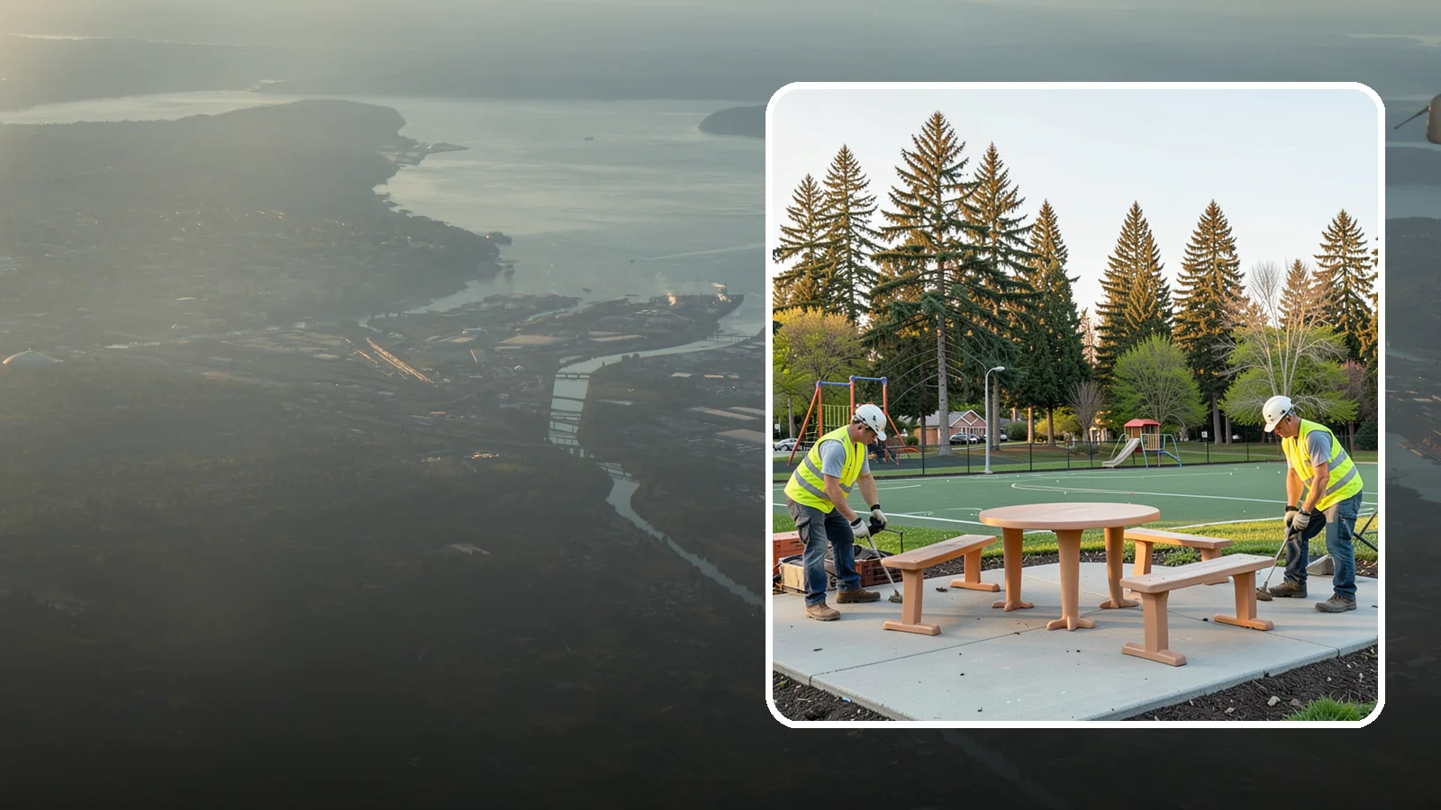 Park Furniture Installation in Fife, Pierce County, WA - Installation of benches, tables, receptacles, and site amenities with proper anchoring and ADA clearances.