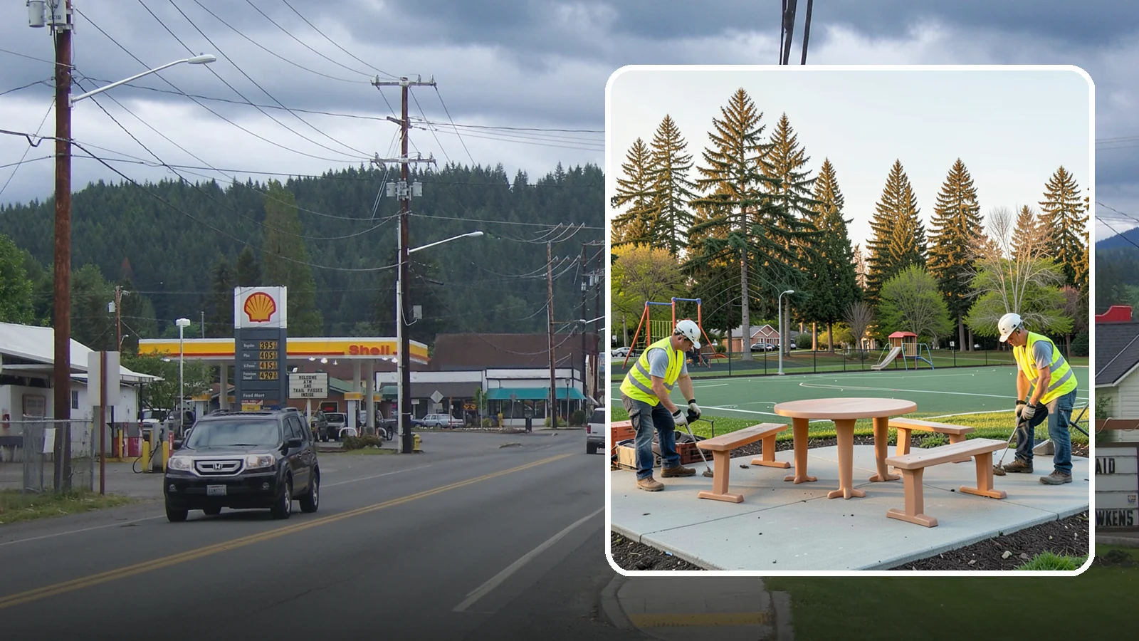 Park Furniture Installation in Granite Falls, Snohomish County, WA - Installation of benches, tables, receptacles, and site amenities with proper anchoring and ADA clearances.