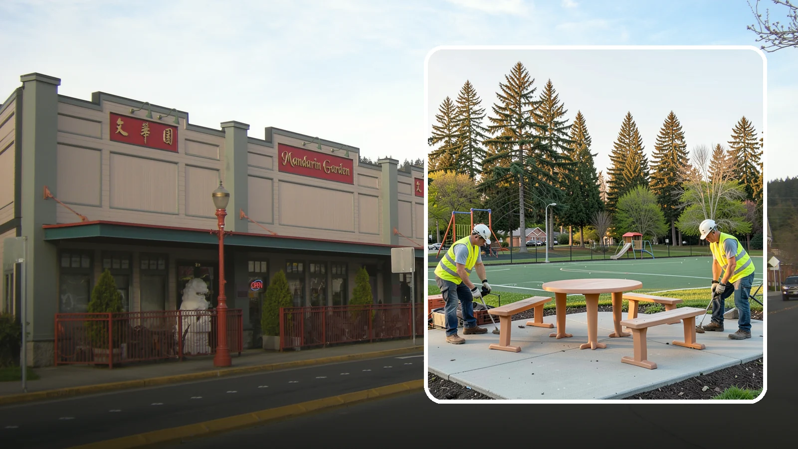 Park Furniture Installation in Issaquah, King County, WA - Installation of benches, tables, receptacles, and site amenities with proper anchoring and ADA clearances.