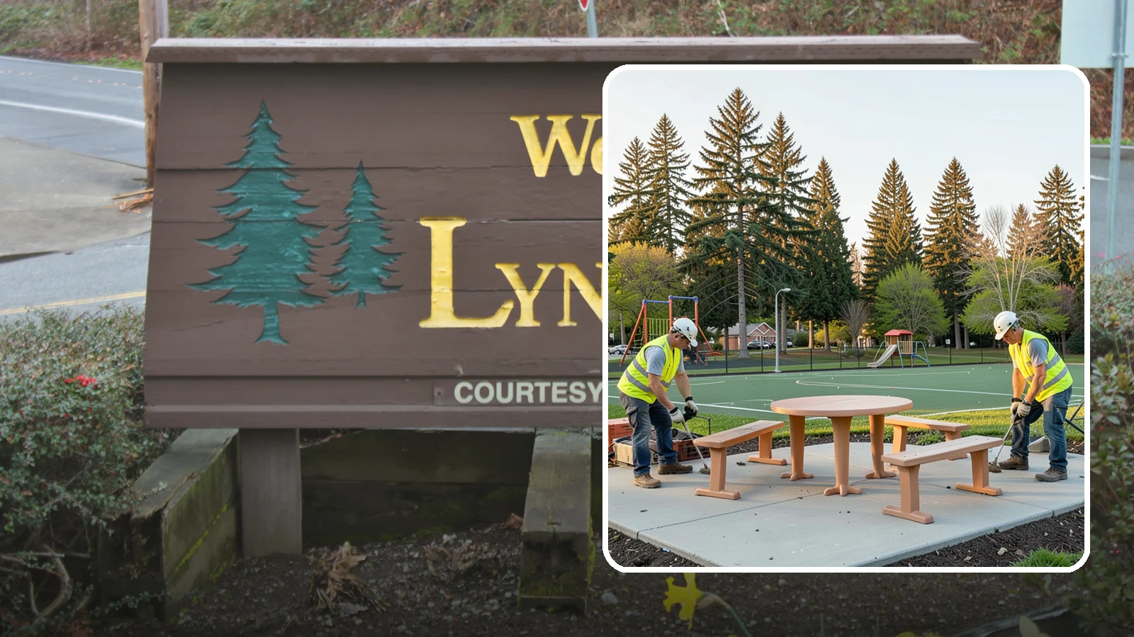 Park Furniture Installation in Lynnwood, Snohomish County, WA - Installation of benches, tables, receptacles, and site amenities with proper anchoring and ADA clearances.