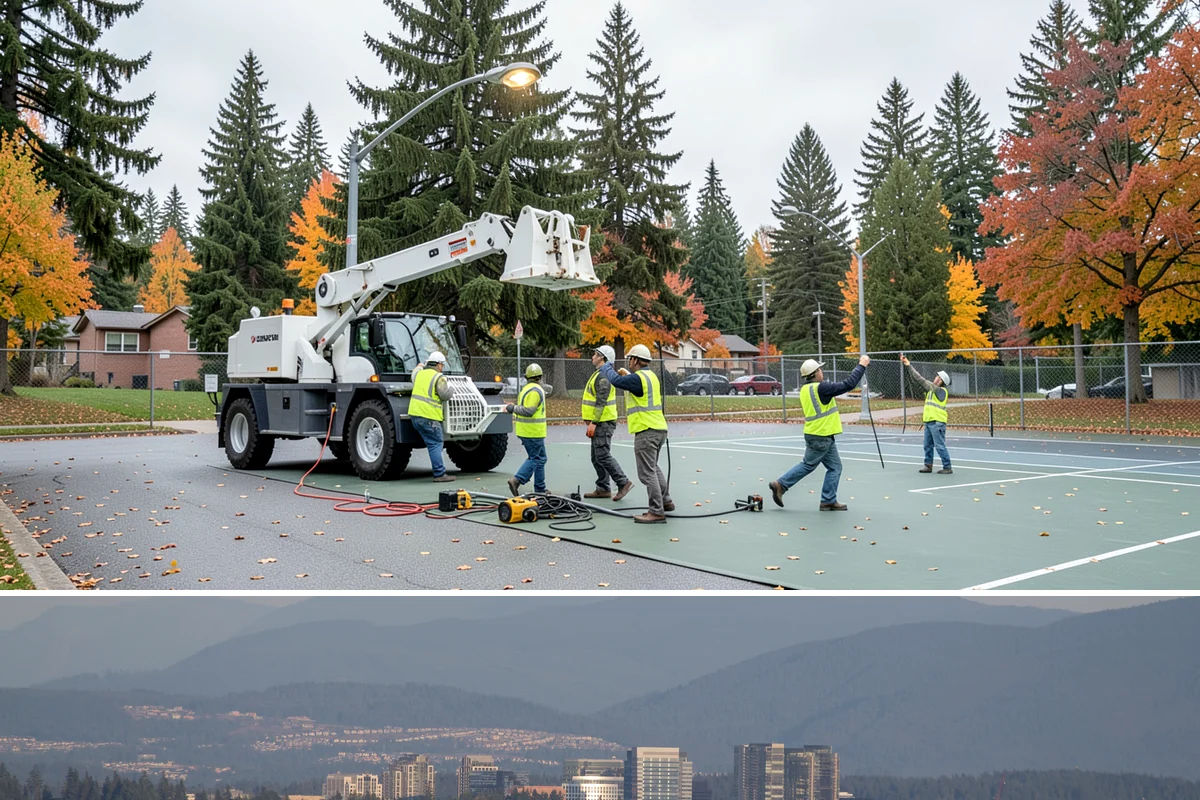 Park Furniture Installation in Medina, King County, WA - Furniture installation proceeds year-round, though footing and concrete work is easier during drier conditions.