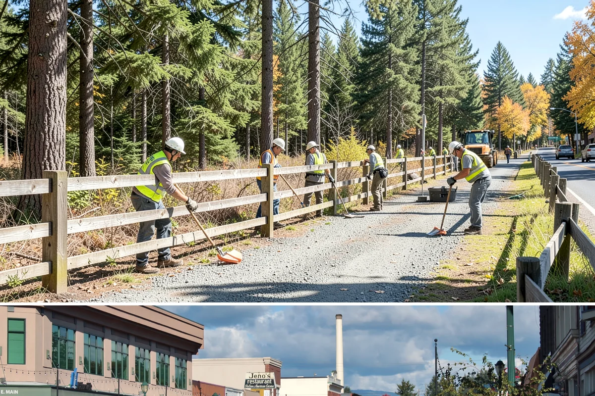 Park Furniture Installation in Monroe, Snohomish County, WA - Furniture installation proceeds year-round, though footing and concrete work is easier during drier conditions.