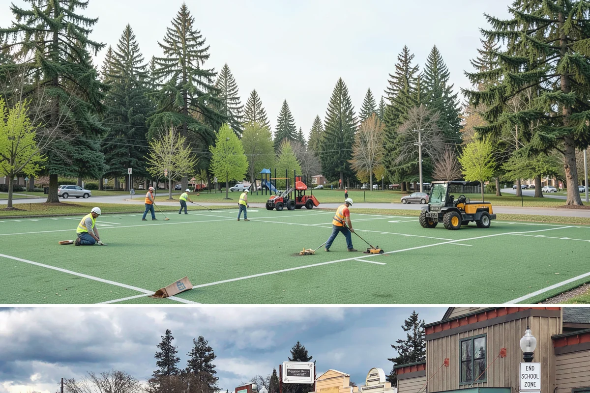Park Furniture Installation in Roy, Pierce County, WA - Furniture installation proceeds year-round, though footing and concrete work is easier during drier conditions.