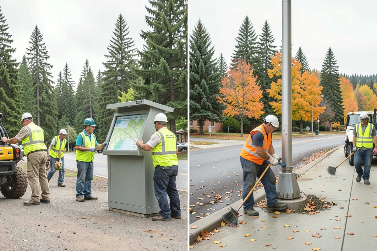 Park Furniture Installation in Steilacoom, Pierce County, WA - Confirm amenity types, locations, and mounting method