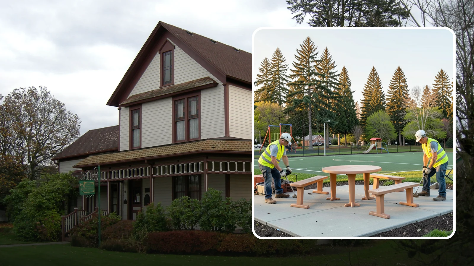 Park Furniture Installation in Sumner, Pierce County, WA - Installation of benches, tables, receptacles, and site amenities with proper anchoring and ADA clearances.