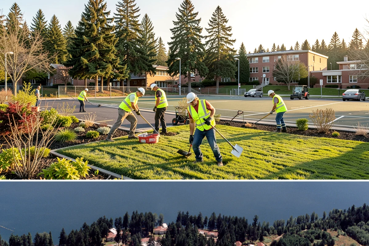 Park Irrigation in Lakewood, Pierce County, WA - Startups and programming begin in spring, active management runs through summer, and winterization occurs in late fall.