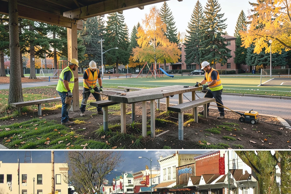Park Landscape Maintenance in Arlington, Snohomish County, WA - Peak mowing and bed care span spring through early fall, while wet-season work shifts to leaf cleanup, drainage clearing, and...