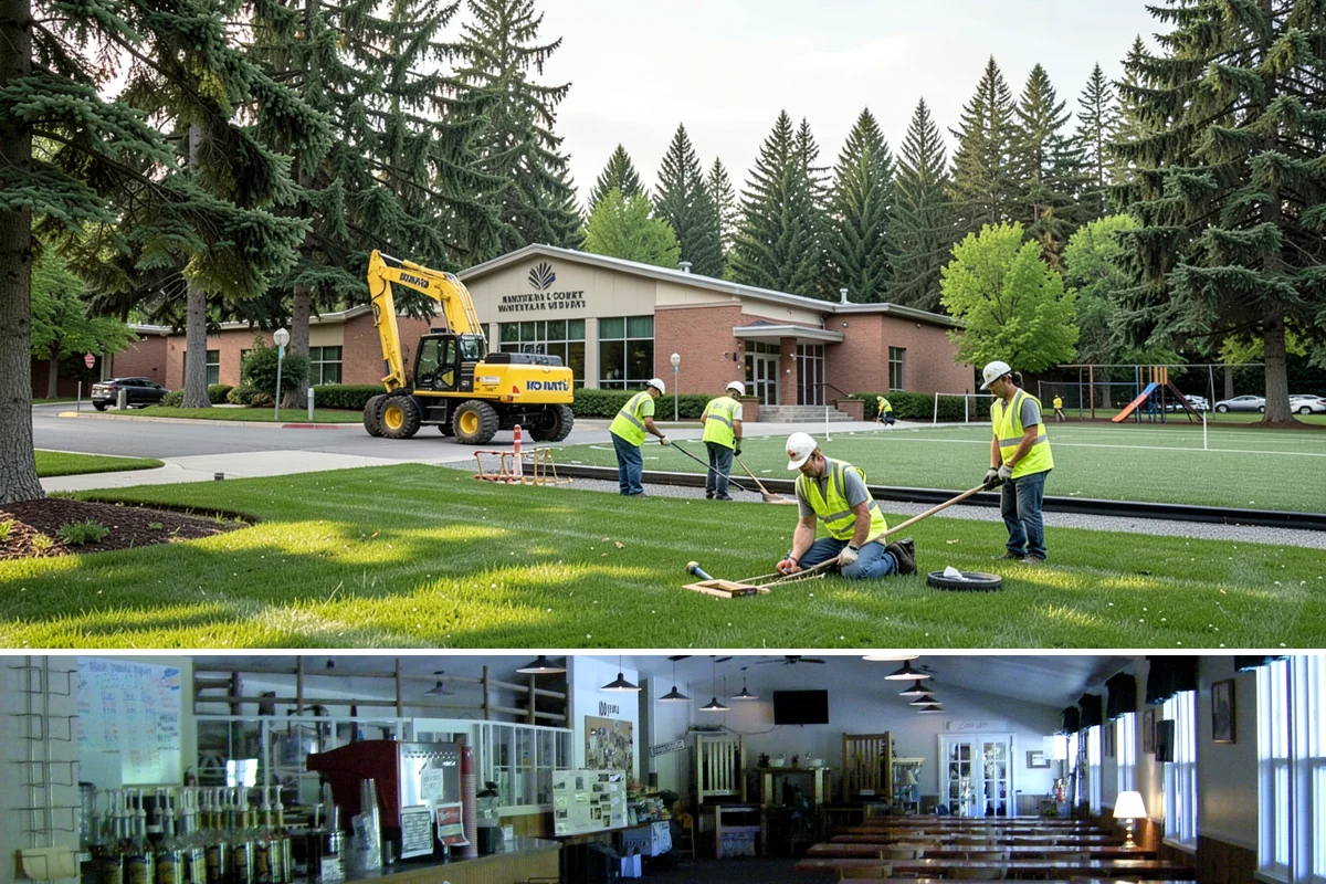 Park Landscape Maintenance in Black Diamond, King County, WA - Peak mowing and bed care span spring through early fall, while wet-season work shifts to leaf cleanup, drainage clearing, and...