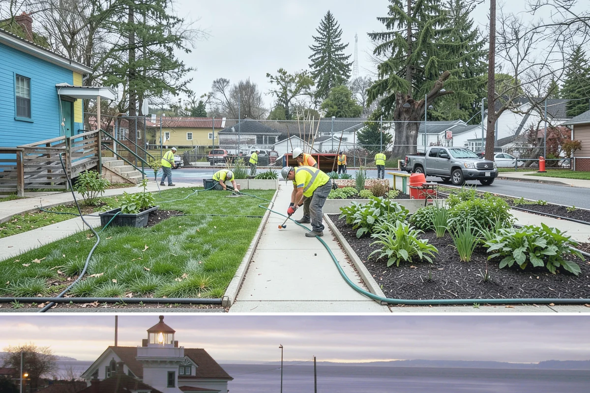 Park Landscape Maintenance in Mukilteo, Snohomish County, WA - Peak mowing and bed care span spring through early fall, while wet-season work shifts to leaf cleanup, drainage clearing, and...