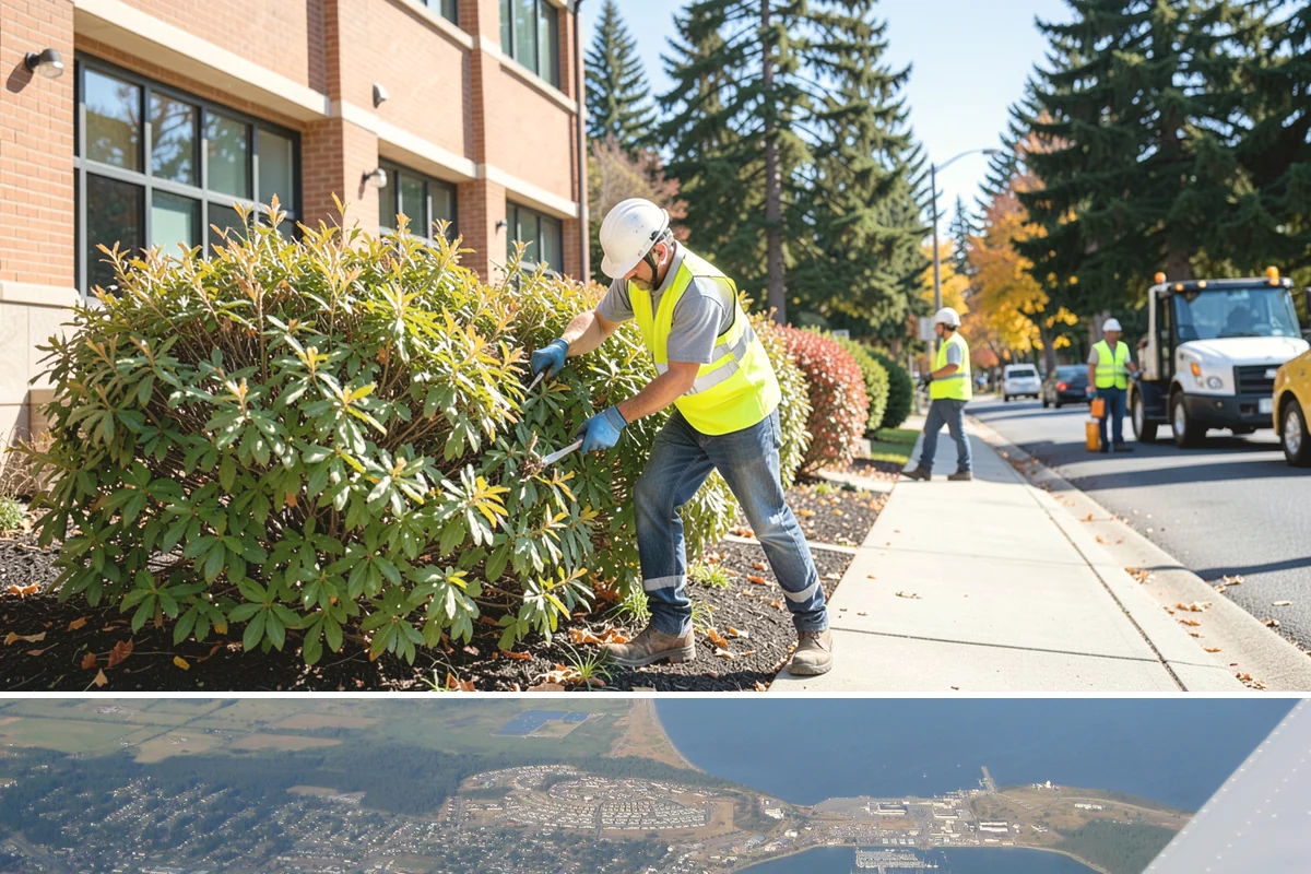 Park Landscape Maintenance in Oak Harbor, Island County, WA - Peak mowing and bed care span spring through early fall, while wet-season work shifts to leaf cleanup, drainage clearing, and...