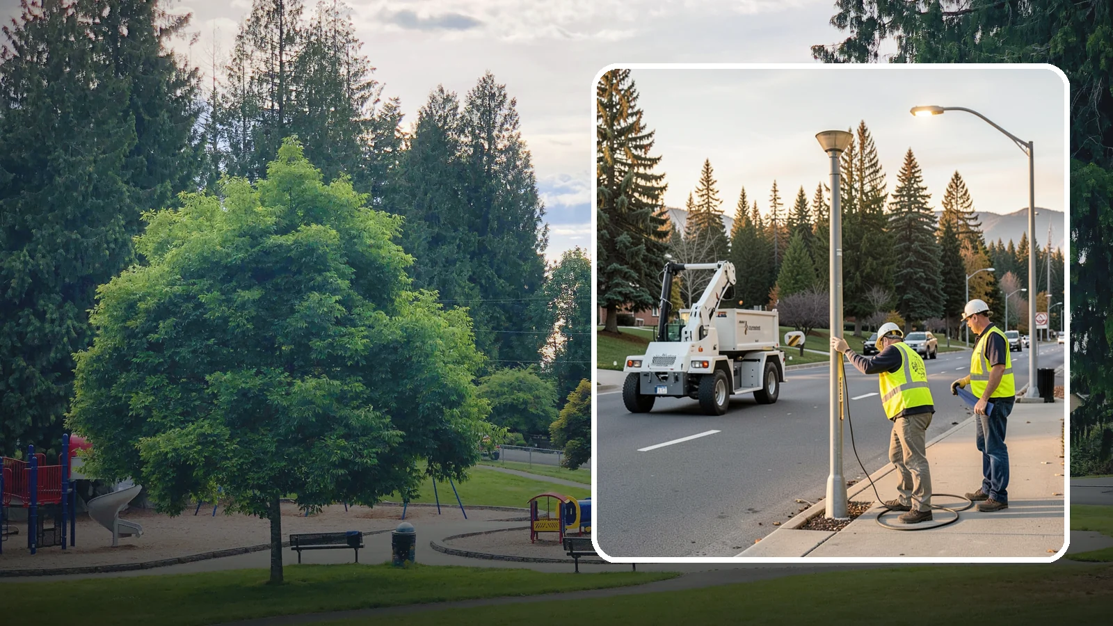 Park Lighting Repairs in Bonney Lake, Pierce County, WA - Diagnosis and repair of failed park and pathway lighting to restore safe nighttime access.
