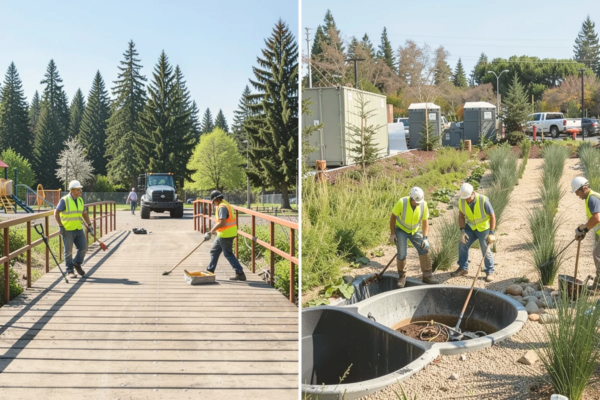 Park Litter Removal in Algona, King County, WA - Map litter routes and receptacle locations across the parks