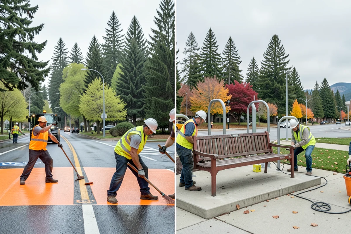 Park Litter Removal in Fircrest, Pierce County, WA - Map litter routes and receptacle locations across the parks
