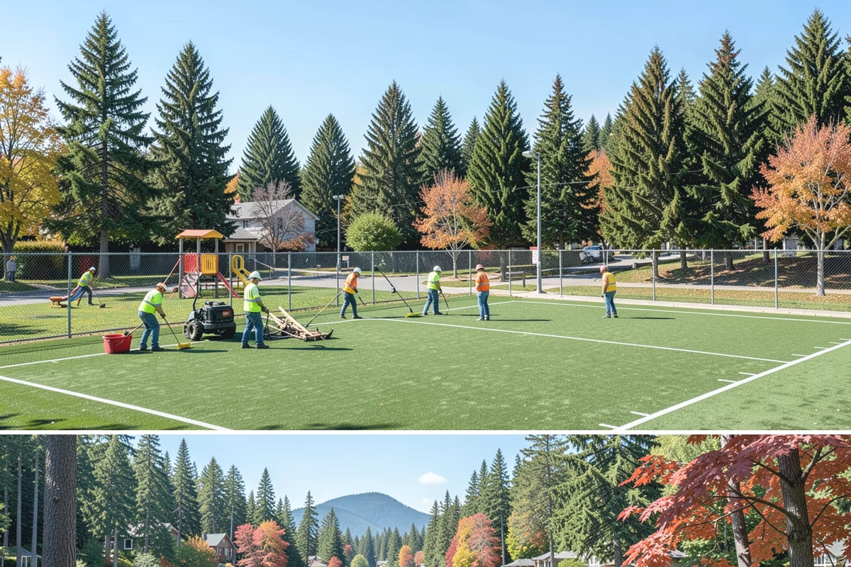 Park Maintenance in Covington, King County, WA - Maintenance intensity peaks from April through October, with lighter cleanup and storm-response work carrying through the wet...