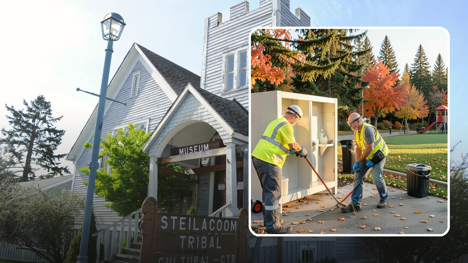 Park Restroom Cleaning in Steilacoom, Pierce County, WA - Sanitary cleaning and restocking of park restrooms that protects public health and reduces complaints.